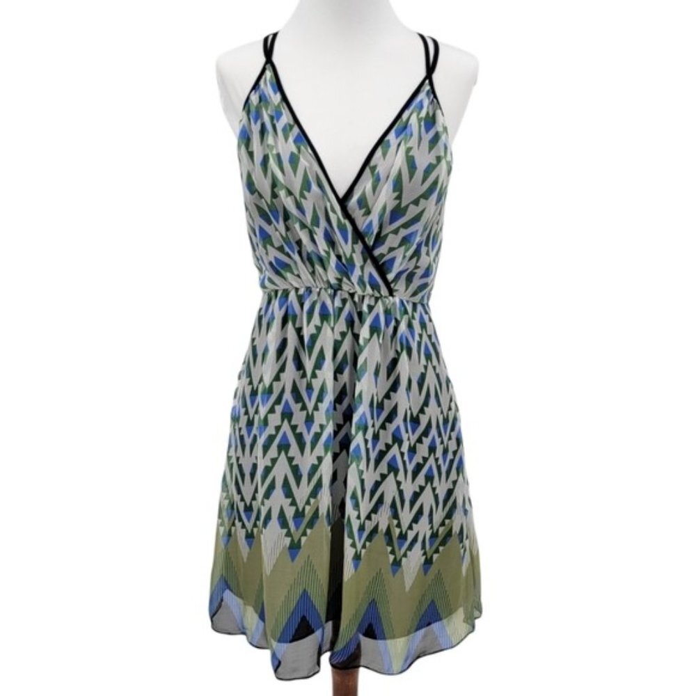 NWT Anthropologie Greylin Silk Mini Dress Geometric Pattern Size XS